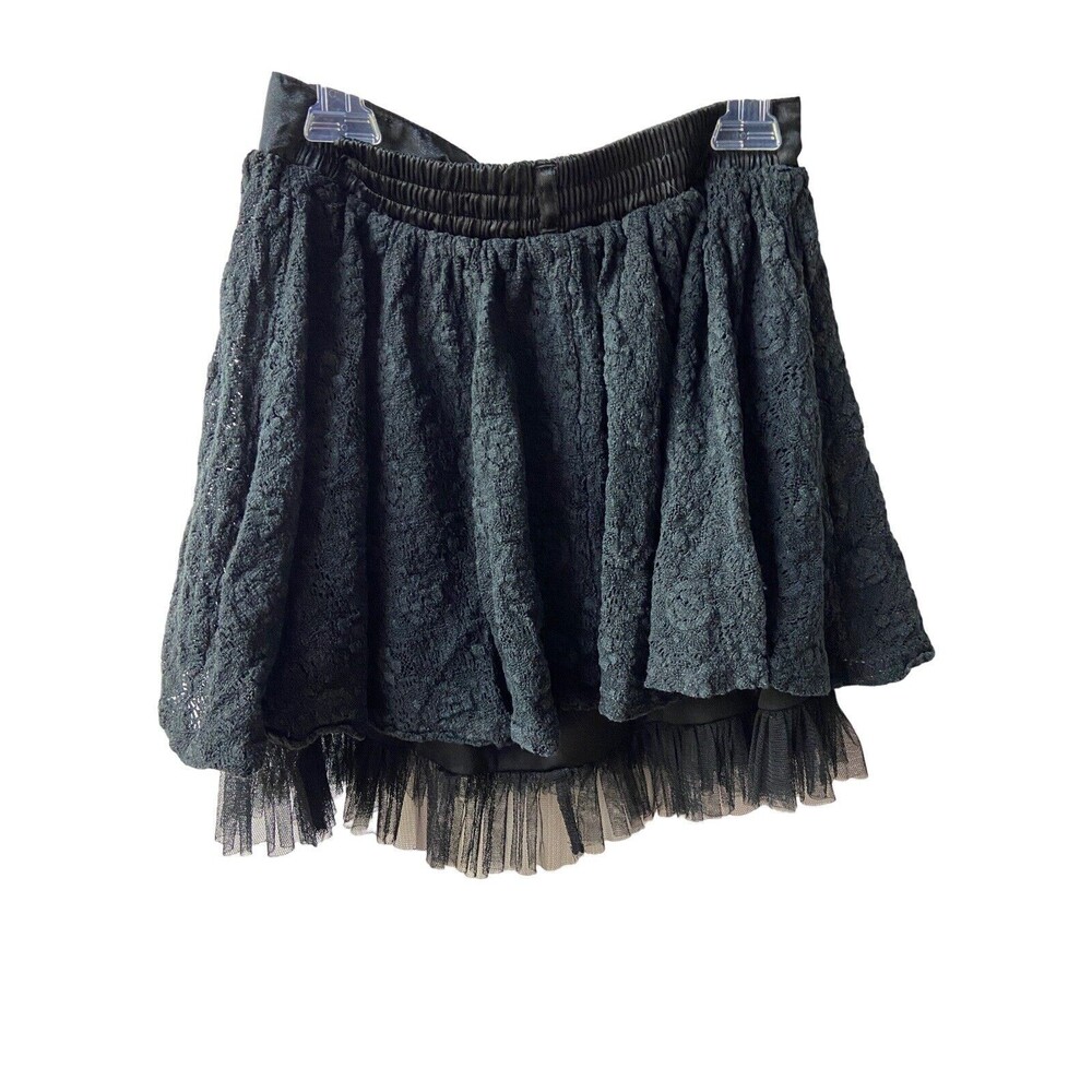 Bethany Mota Juniors Medium Black Knit Flare Lined Skirt Fairycore